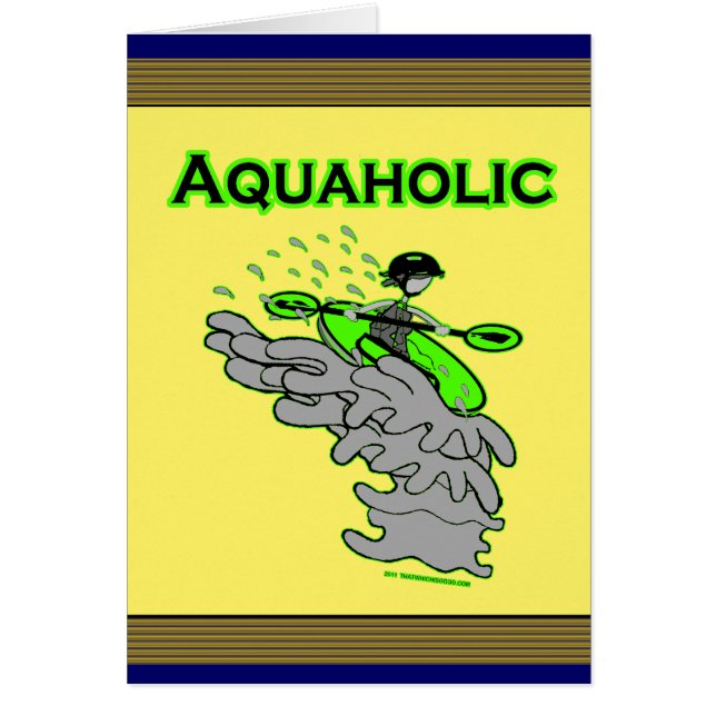 Kayaking Whitewater Silhouette Hälsningskort (Framsidan)