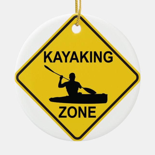 Kayaking Zon Julgransprydnad Keramik (Framsidan)