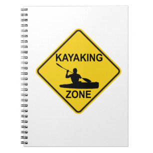 Kayaking Zon Road Sign Anteckningsbok