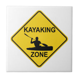 Kayaking Zon Road Sign Kakelplatta