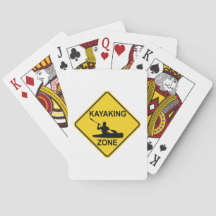 Kayaking Zon Road Sign Spel Kort