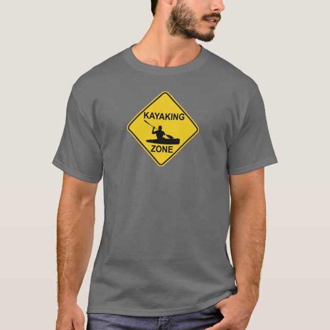Kayaking Zon Road Sign T-shirt (Framsida)