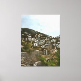 Kayakoy Historical Houses Artistic Abstrakt Canvastryck