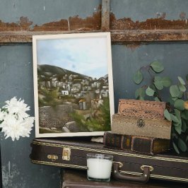 Kayakoy Historical Houses Artistic Abstrakt Poster