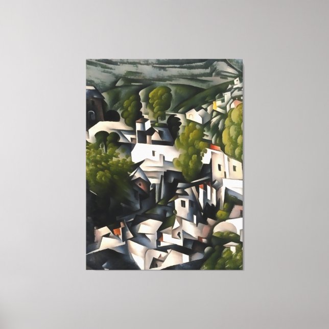 Kayakoy Village Greece Houses Abstrakt Art Canvastryck (Framsida)