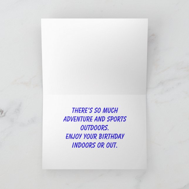 Kayaks-födelsedagskort, 5-tums x 7-tums mappat gra kort (Inuti)