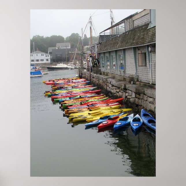 Kayaks i Rockport Poster (Framsidan)