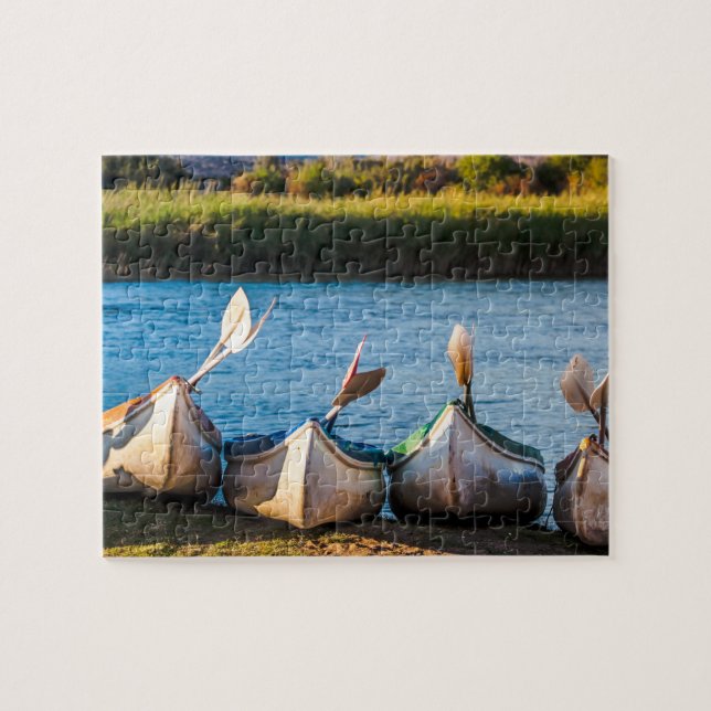 Kayaks på Bank Puzzle Pussel (Horisontell)