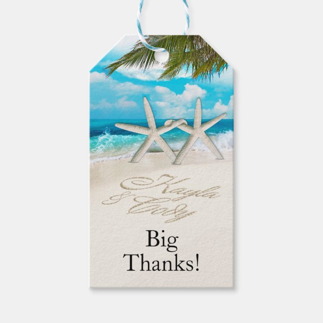 KAYLA Starfish Coupe FRÅGA 4 DIN NAMN I SAND Presentetikett (Framsidan)