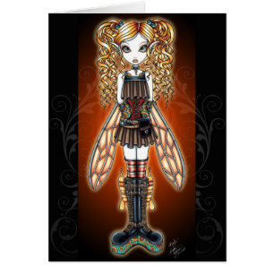 "Kayla" Steampunk fekort Hälsningskort