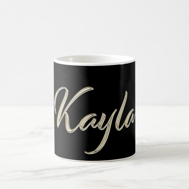 Kayla white gold Handwriting Tasse Kaffeetasse Kaffemugg (Center)
