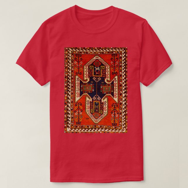 Kazak Antique Persian Matta Skriv ut T Shirt (Design framsida)