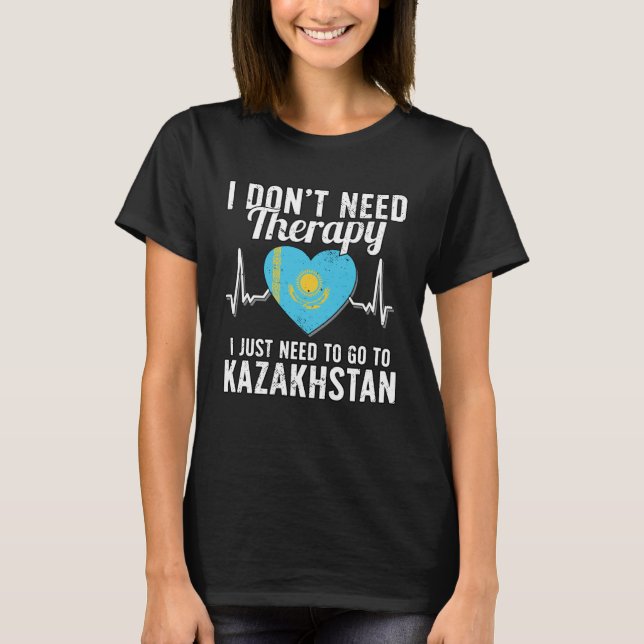Kazakh Flag I Kazakhstan Flag I Vacation  I Kazakh T Shirt (Framsida)