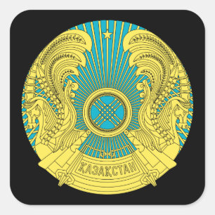 kazakhstan emblem fyrkantigt klistermärke