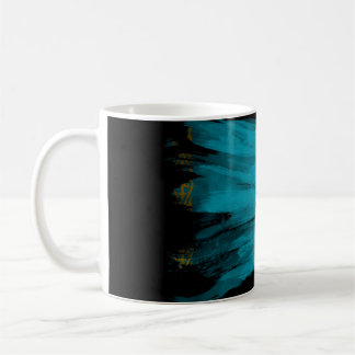 Kazakhstan flag brush stroke, national flag kaffemugg