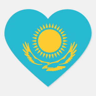 kazakhstan hjärtformat klistermärke
