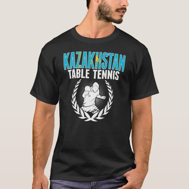 Kazakhstan Table Tennis  Support Kazakhstani Ping  T Shirt (Framsida)