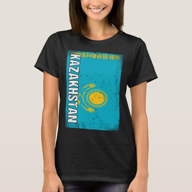 Kazakhstani Flag Kazakhstan  1 T Shirt (Framsida)