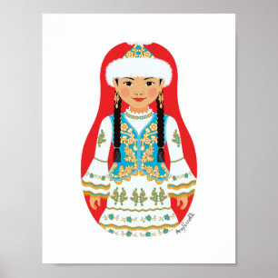 Kazakisk Matryoshka-affisch Poster