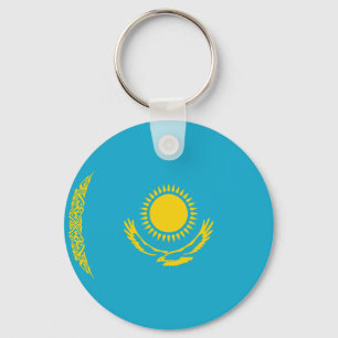 Kazakstan Fisheye Flagga Keychain Nyckelring