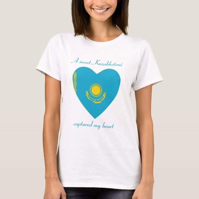 Kazakstan Flag Sötisör T-Shirt (Framsida)