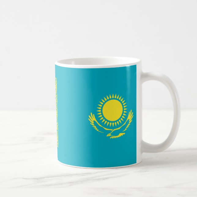 Kazakstan Flagga Ceramic Mugg (Höger)