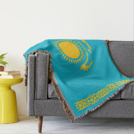 Kazakstan flagga filt