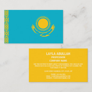 Kazakstan Flagga, Flagga Kazakstan Visitkort