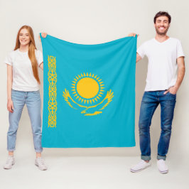 Kazakstan flagga fleecefilt