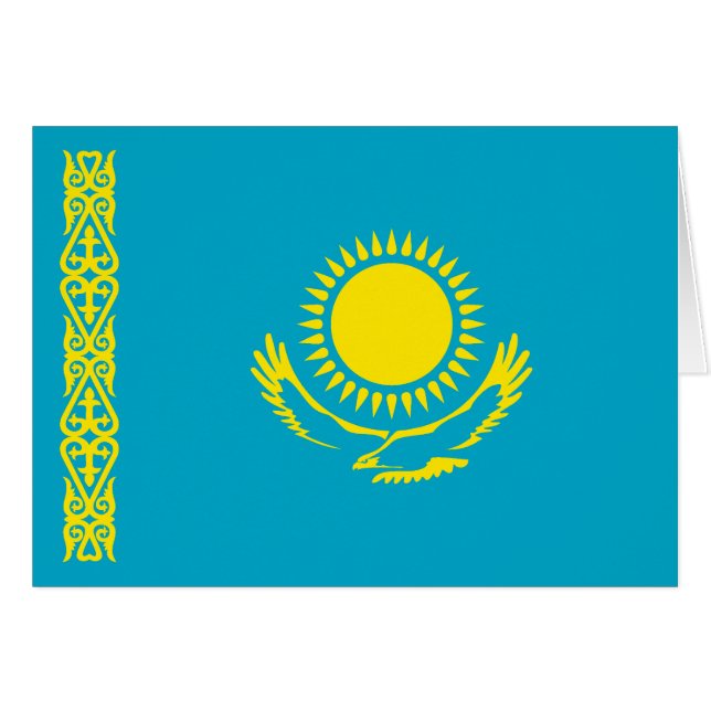 Kazakstan Flagga Hälsningskort (Framsidan Horizontal)