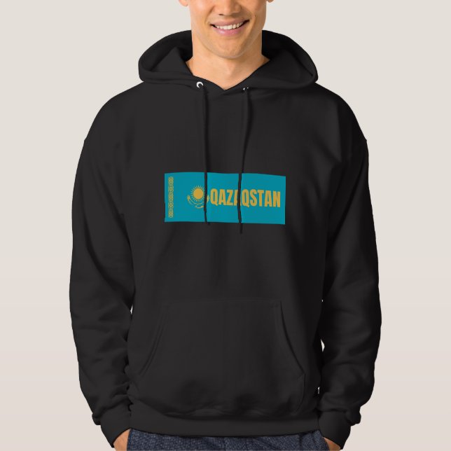 Kazakstan Flagga Hoodie (Framsida)