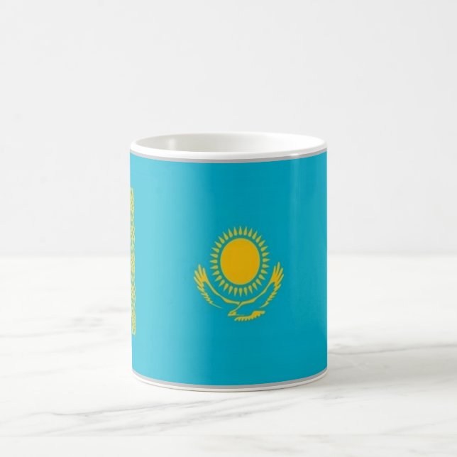 Kazakstan - Flagga - Kaffemugg (Center)