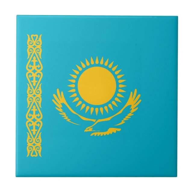 Kazakstan flagga kakelplatta (Framsidan)