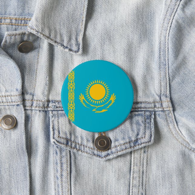 Kazakstan flagga knapp (In Situ)