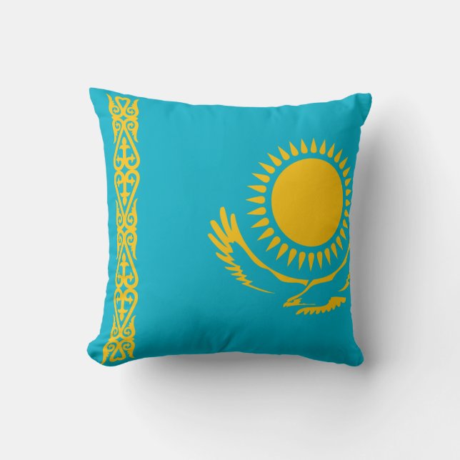 Kazakstan Flagga Kudde (Framsida)