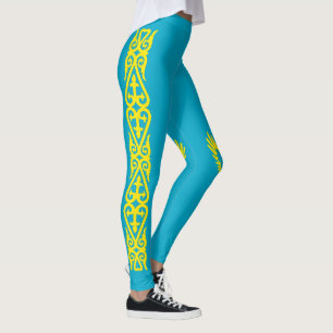 Kazakstan Flagga Leggings