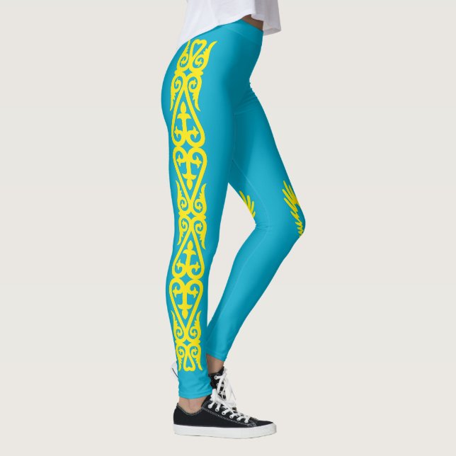 Kazakstan Flagga Leggings (Höger)