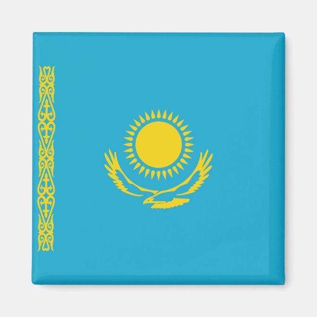 Kazakstan Flagga Magnet (Framsidan)