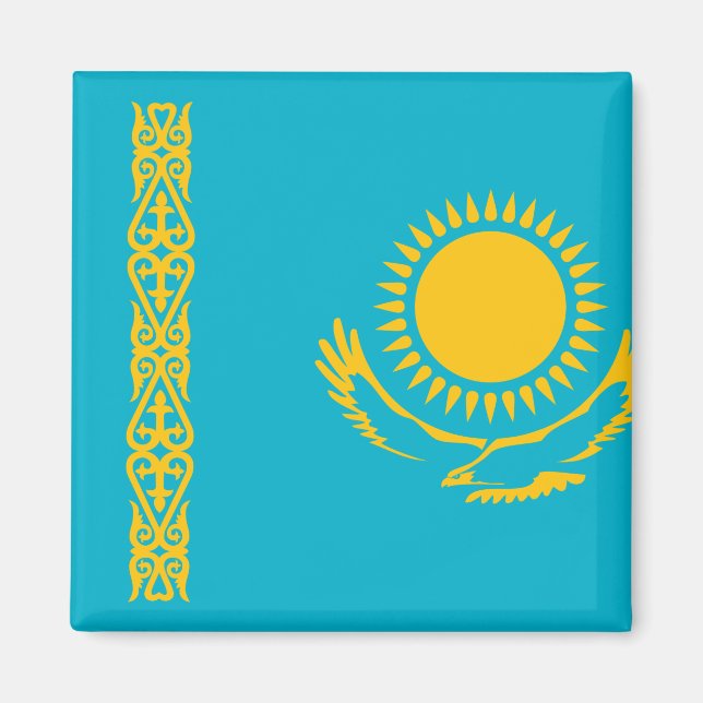 Kazakstan Flagga Magnet (Framsidan)