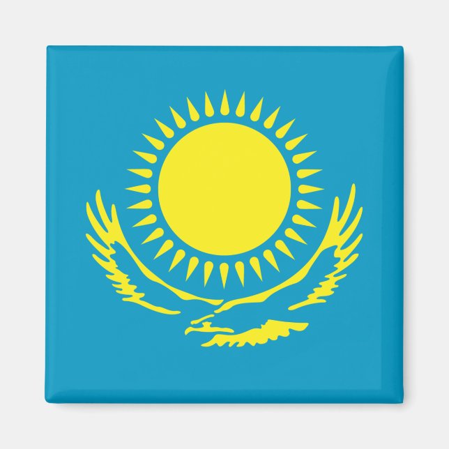 Kazakstan Flagga Magnet (Framsidan)