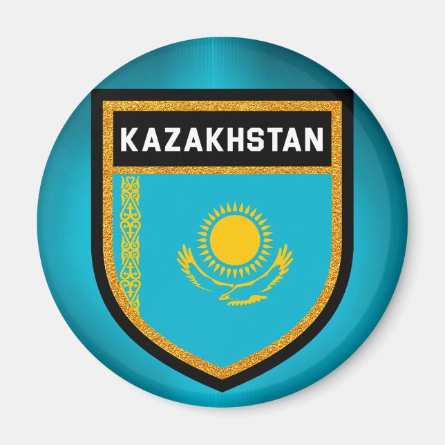 Kazakstan Flagga Magnet (Framsidan)