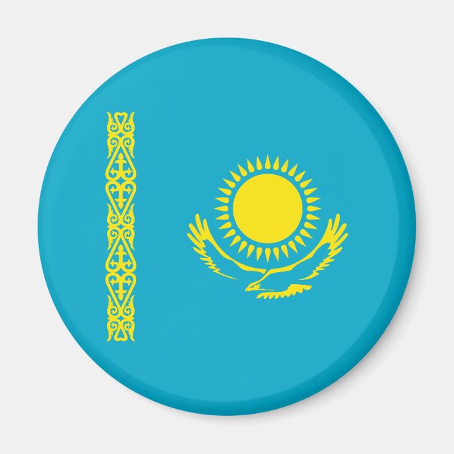 Kazakstan Flagga Magnet (Framsidan)