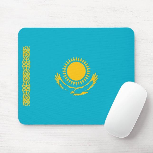 Kazakstan flagga musmatta (Med mus)