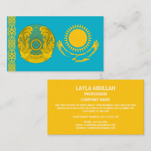 Kazakstan Flagga & National Emblem, Kazakstan Visitkort