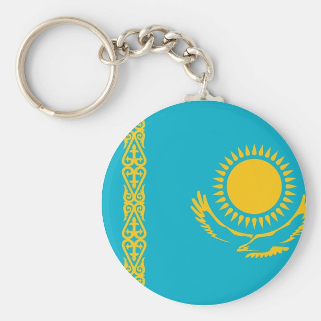 Kazakstan Flagga Nyckelring (Framsidan)