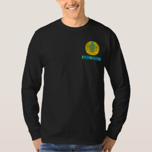 Kazakstan Flagga och Jacka av Arm Patriotic T Shirt