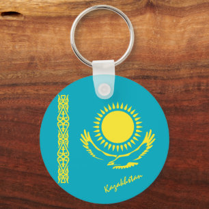 Kazakstan Flagga- och Kazakstan-patrioter/sport Nyckelring