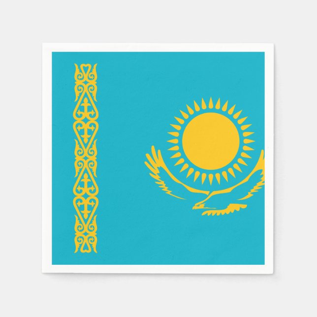 Kazakstan Flagga Pappersservett (Framsidan)