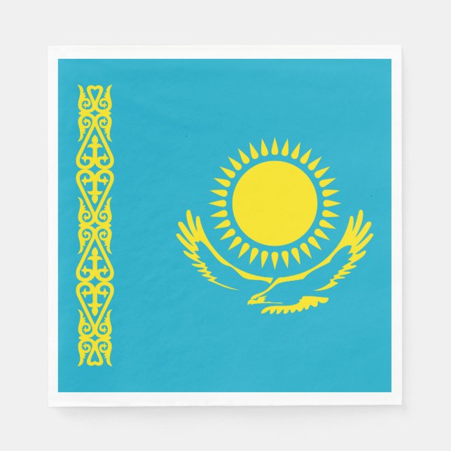 Kazakstan Flagga Pappersservett (Framsidan)