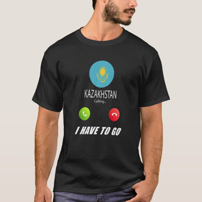 Kazakstan Flagga Souvenir Kazakstan Ringer Är  T Shirt (Framsida)